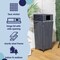 Happimess Keaton Modern 24.13-Gallon All-Weather Wicker/Metal Lidded Hideaway Outdoor Trash Can, Navy/White HPM1203B - alternate 6