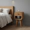 Homeroots 16" Oak Solid Wood Square One Drawer Nightstand 722560 - alternate 2