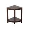 Homeroots Compact Triangular Teak Shower Outdoor Bench With Shelf In Brown Finish 376677 - alternate 1