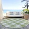 Homeroots 8' Artichoke Green And Gray Round Plaid Washable Indoor Outdoor Area Rug 595363 - alternate 4