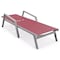 Leisuremod Marlin Patio Chaise Lounge Chair with Armrests in Grey Aluminum Frame, Burgundy MLAGR-77BRG - alternate 5
