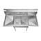 Koolmore 2 Compartment Stainless Steel NSF Commercial Kitchen Prep&Utility Sink w/2 Drainboards SB121610-12B3 - alternate 5