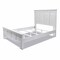 Homeroots White Plantation Shutter Distressed Solid Wood Queen Bed Frame 571393 - alternate 3