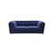 Homeroots 74in Blue And Gold Velvet Loveseat 480899 - alternate 1