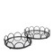 Homeroots Set of Two Black And Silver Metal And Mirrored Glass Round Vanity Trays 608713 - alternate 1