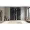 Vdomdoors Aluminum Double Doors Cynex 6777 Black Top Transom Mirrored Clear Glass Modern Painted (W72xH80+14) CYNEX6777DEXD-BLK-W72xH80+14-LH-I - alternate 3