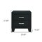 Homeroots 22" Black Solid and Manufactured Wood Two Drawer Nightstand 564656 - alternate 4