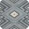 Homeroots 8' Pewter Charcoal And Sky Blue Round Tribal Washable Indoor Outdoor Area Rug 598150 - alternate 4