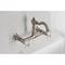 Kingston Brass Two-Handle Wall Mount Bridge Kitchen Faucet, Brushed Nickel KS3258PX - alternate 2