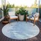Homeroots 8' Sky Blue And Denim Blue Round Abstract Washable Indoor Outdoor Area Rug 582436 - alternate 2
