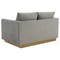 Leisuremod Nervo Upholstered Velvet Loveseat with Gold Frame, Light Grey NS55LGR - alternate 2