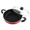 Better Chef 10 Inch Red Aluminum Deep Frying Pan with Glass Lid DF1002R - alternate 4