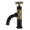 Kingston Brass One-Handle Single-Hole Bathroom Faucet with Push Pop-Up Drain, Matte Black/Antique Brass KS2823CG - alternate 1