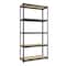 Space Solutions 1000 Riveted Steel Shelving 5-Shelf Unit, 12D x 30W x 60H, Black 22541 - alternate 1