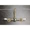 Kingston Brass Two-Handle Wall Mount Bridge Kitchen Faucet, Polished Brass KS2442PL - alternate 3