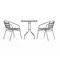 Flash Furniture Lila 23.5in Square Glass Top Metal Table with 2 Silver Aluminum Slat Stack Chairs TLH-0731SQ-017CSV2-GG - alternate 5