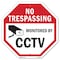 Signmission No Trespassing Monitored By CCTV, 10 Inch X 10 Inch, Aluminum Metal Signs OC-A-10-33 - alternate 1