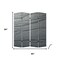 Homeroots 84" Gray Canvas Folding Four Panel Screen Room Divider 274662 - alternate 4