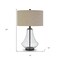 Homeroots 23" Black Glass Table Lamp With Flax Drum Shade 524353 - alternate 2