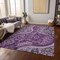 Homeroots 3' X 5' Purple And Charcoal Floral Medallion Washable Indoor Outdoor Area Rug 603191 - alternate 4