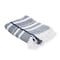 Homeroots 50" X 60" Blue and White Kantha Cotton Striped Throw Blanket with Embroidery 516623 - alternate 1