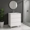 Homeroots 24" White Wood Freestanding Bathroom Vanity With White Sink And Three Drawers 624131 - alternate 3