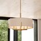 Vaxcel Surrey 5 Light Natural Brass Mid-Century Modern Chandelier White Fabric Drum Shade H0273 - alternate 3