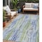 Homeroots 5' X 8' Sky Blue And Fern Green Striped Washable Indoor Outdoor Area Rug 617693 - alternate 1