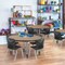 Regency Round Kee Adjustable Classroom Table W/ 4 Andy Stack Chairs, 48 in W, 48 in L, Noble Oak TB48RNDNOAPGY45BK - alternate 3
