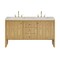 James Martin Vanities Hudson 60" Dbl Vanity, Light Natural Oak, w/ 3 CM Siberian Silestone Top w/FreePower Wireless Charger 435-V60D-LNO-FSFR - alternate 1