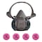 3M Half Mask Respirator Kit: Includes 4 Disc Filters, Nuisance Organic Vapor, P100, 6000 Series, Size L 6AP71-4JG29 - alternate 1