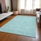 Homeroots 10' X 14' Aqua And Ivory Floral Washable Indoor Outdoor Area Rug 582325 - alternate 5