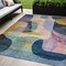 Homeroots 5' X 8' Green Purple And Pink Abstract Washable Indoor Outdoor Area Rug 604439 - alternate 1