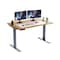 Homeroots 48" Adjustable Brown and Gray Stainless Steel Computer Desk 397739 - alternate 4