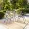 Flash Furniture Lila 31.5in Round Glass Top Metal Table with 4 Silver Aluminum Slat Stack Chairs TLH-072RD-017CSV4-GG - alternate 8