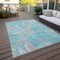 Homeroots 3' X 5' Teal Blue Aqua And Taupe Geometric Washable Indoor Outdoor Area Rug 589434 - alternate 6