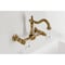 Kingston Brass Two-Handle Wall Mount Bridge Kitchen Faucet, Antique Brass KS1263PX - alternate 4