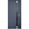 Vdomdoors Steel Door Cynex 6777 Grey Stainless Inserts Single Modern Painted-W32xH80-Left Inswing CYNEX6777EXD-GRE-W32 x H80-Left-hand Inswing - alternate 1