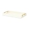 Homeroots 16" Ivory And Gold Geometric Print Handmade Serving Tray With Handles 625658 - alternate 2