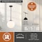 Vaxcel Linden 1-Light Matte Black Mid-Century Modern Globe Pendant Light with Opal Glass Shade P0455 - alternate 5