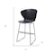 Homeroots Set of Two 30" Black Heavy Duty Plastic and Metal Low Back Bar Height Bar Chairs, 2PK 555094 - alternate 4