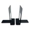 Huron Steel Bookends, Contemporary Style, Nonskid, 6 x 8 x 9.25, Black, Pair HASZ0039 - alternate 1