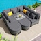 Homeroots Two Piece Outdoor Gray Wicker Sectional Seating Group with Gray Cushions 625678 - alternate 4