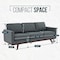Leisuremod Chester Modern Leather Sofa with Birch Wood Base, Grey CS83GR-L - alternate 4