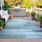 Homeroots 5' X 8' Teal Blue And Ivory Striped Washable Indoor Outdoor Area Rug 631000 - alternate 2