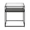 Homeroots 22" Black And Clear Glass And Steel Square End Table With Shelf 544187 - alternate 3