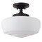 Jonathan Y Marfa 14" 1-Light Modern Farmhouse Schoolhouse Frosted Glass/Metal LED Semi Flush Mount, Oil Rubbed B JYL7517F - alternate 5