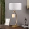 Homeroots 29" Gold Metal Two Light Arched Table Lamp With White Drum Shade 524265 - alternate 4
