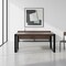 Homeroots 66" Gray and Black Solid Wood and Iron Frame Base Dining Table 640711 - alternate 3