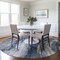 Homeroots 8' Blue Gold And Ivory Round Abstract Washable Indoor Outdoor Area Rug 617427 - alternate 2